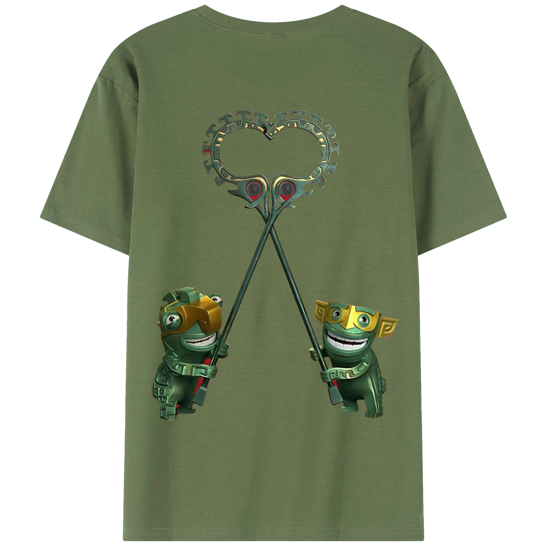 （画像用） Ne Zha 2 ナタ 魔童の大暴れ 綿100％ メンズ半袖Tシャツ（バックプリント） 通気性